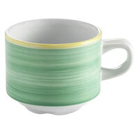 Corona by GET Enterprises PA1603904324 Calypso 8.1 oz. Green Porcelain Stackable Tea Cup - 24/Case