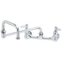T&S B-0266 Wall Mounted Pantry Faucet with 8 inch Adjustable Centers, 15 inch Double-Jointed Swing Nozzle, and Eterna Cartridges