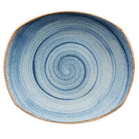 Corona by GET Enterprises PP1604722912 Artisan 12" Blue Oval Porcelain Coupe Plate - 12/Case