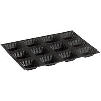 Sasa Demarle Flexipan® Air SF-02171 Silicone 12 Compartment Fluted Square Tartlet Mold - 3 inch x 3 inch x 3/4 inch Cavities