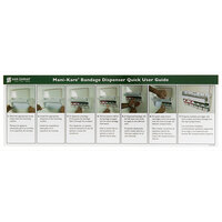 San Jamar MKQUGBE Mani-Kare 3" x 12" Laminated Quick User Guide for Beige Bandage Dispensers