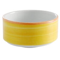 Corona by GET Enterprises PA1600905124 Calypso 11 oz. Yellow Porcelain Stackable Soup Cup - 24/Case