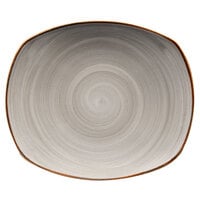 Corona by GET Enterprises PP1607722024 Artisan 7 1/2" Grey Oval Porcelain Coupe Plate - 24/Case