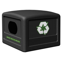 Commercial Zone 746101 42 Gallon Black Square Recycling Bin Lid with Green Decals