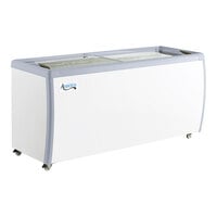 Ancaster Food Equipment 360 L. 13 Cu. ft. Capacity Glass Top Novelty Ice Cream Freezer, White