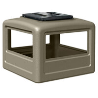 Commercial Zone 732302 PolyTec 42 Gallon Square Beige Dome Trash Can Lid with Ashtray