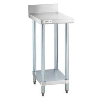 Regency 24" x 15" 18-Gauge 304 Stainless Steel Equipment Filler Table with Backsplash and Galvanized Undershelf