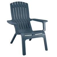Grosfillex US444747 Westport Barn Blue Resin Stackable Outdoor Adirondack Chair - 14/Case