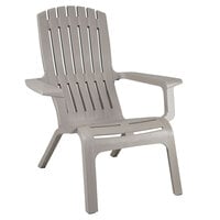 Grosfillex US444766 Westport Barn Gray Resin Stackable Outdoor Adirondack Chair - 14/Case