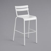 Lancaster Table & Seating White Powder Coated Aluminum Outdoor Barstool