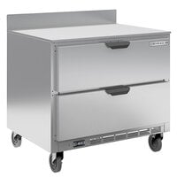 Beverage-Air WTFD36AHC-2-FIP 36 inch Two Drawer Worktop Freezer with Foamed-in-Place Backsplash