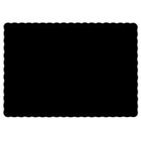 Hoffmaster 310551 10 inch x 14 inch Black Colored Paper Placemat with Scalloped Edge - 1000/Case