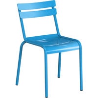 Lancaster Table & Seating Blue Powder Coated Aluminum Outdoor Side Chair