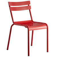 Lancaster Table & Seating Red Powder Coated Aluminum Outdoor Side Chair