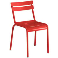 Lancaster Table & Seating Red Powder Coated Aluminum Outdoor Side Chair