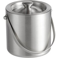 World Tableware IB-100 2 Qt. Stainless Steel Ice Bucket with Dome Cover