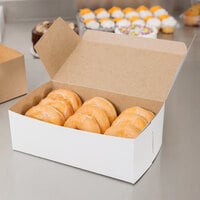 10 inch x 6 inch x 3 1/2 inch White Donut / Bakery Box - 250/Bundle