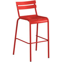 Lancaster Table & Seating Red Powder Coated Aluminum Outdoor Barstool