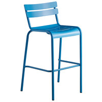 Lancaster Table & Seating Blue Powder Coated Aluminum Outdoor Barstool