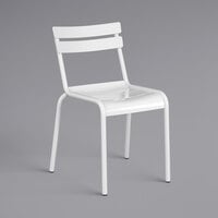 Lancaster Table & Seating White Powder Coated Aluminum Outdoor Side Chair