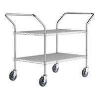 Regency 24" x 36" Two Shelf Chrome Heavy Duty Utility Cart