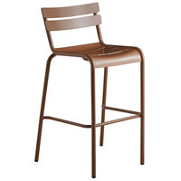 Lancaster Table & Seating Brown Powder Coated Aluminum Outdoor Barstool