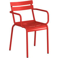 Lancaster Table & Seating Red Powder Coated Aluminum Outdoor Arm Chair