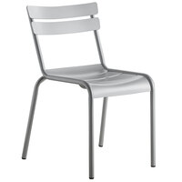 Lancaster Table & Seating Silver Powder Coated Aluminum Outdoor Side Chair