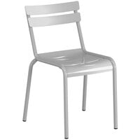 Lancaster Table & Seating Silver Powder Coated Aluminum Outdoor Side Chair