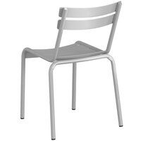 Lancaster Table & Seating Silver Powder Coated Aluminum Outdoor Side Chair