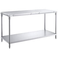 Regency 24 inch x 60 inch 14-Gauge 304 Stainless Steel Poly Top Table with 3/4 inch Thick Poly Top and Undershelf