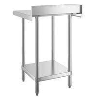 Regency 24 inch x 24 inch 16-Gauge Stainless Steel Commercial Work Table with 4 inch Backsplash and Undershelf