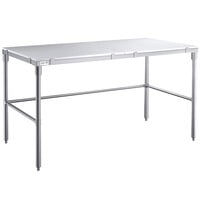 Regency 30 inch x 60 inch 14-Gauge 304 Stainless Steel Poly Top Table with 3/4 inch Thick Poly Top and Open Base