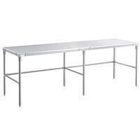 Regency 30 inch x 96 inch 14-Gauge 304 Stainless Steel Poly Top Table with 3/4 inch Thick Poly Top and Open Base