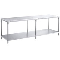 Regency 30 inch x 96 inch 14-Gauge 304 Stainless Steel Poly Top Table with 3/4 inch Thick Poly Top and Undershelf