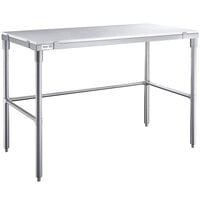 Regency 24 inch x 48 inch 14-Gauge 304 Stainless Steel Poly Top Table with 3/4 inch Thick Poly Top and Open Base