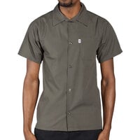 Uncommon Chef 0920 Olive Green Customizable Classic Short Sleeve Cook Shirt - S