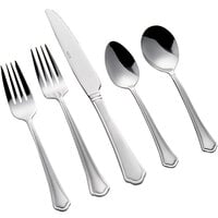 Acopa Sienna 18/0 Stainless Steel Heavy Weight Flatware Set with Service for 12 - 60/Pack