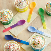 Assorted Color-Changing Heavy Weight Frozen Yogurt Spoon - 1000/Case