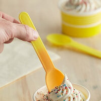 Yellow to Orange Color-Changing Heavy Weight Frozen Yogurt Spoon - 1000/Case