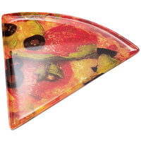 GET PZ-85-PZ Creative Table 9 inch x 8 3/4 inch Pizza Decal Melamine Triangle Pizza Plate - 24/Case