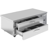 Beverage-Air WTRCS60HC-62FLT 62 inch 2 Drawer Refrigerated Chef Base with 2 inch Flat Top Overhang