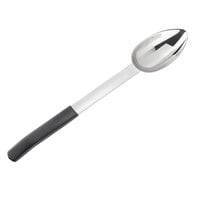 Tablecraft AM5343BK Antimicrobial 4 oz. Stainless Steel Solid Oval Portion Spoon with Black Handle