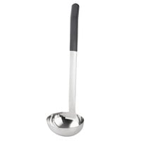 Tablecraft AM5316BK Antimicrobial 6 oz. One-Piece Stainless Steel Ladle with Black Handle