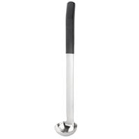 Tablecraft AM5311BK Antimicrobial 1 oz. One-Piece Stainless Steel Ladle with Black Handle