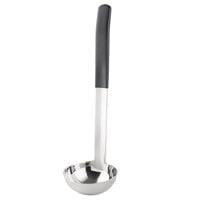 Tablecraft AM5303BK Antimicrobial 3 oz. One-Piece Stainless Steel Ladle with Black Handle