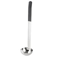 Tablecraft AM5313BK Antimicrobial 3 oz. One-Piece Stainless Steel Ladle with Black Handle