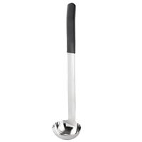 Tablecraft AM5312BK Antimicrobial 2 oz. One-Piece Stainless Steel Ladle with Black Handle