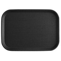 Choice 10" x 14" Black Rectangle Non-Skid Serving Tray