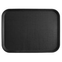 Choice 15" x 20" Black Rectangle Non-Skid Serving Tray